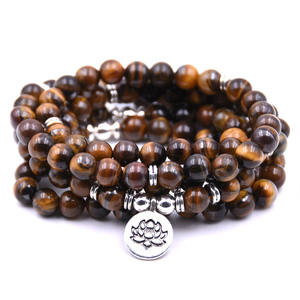 Multicapa 108 Mala Piedra Natural malaquita cuentas <span class=keywords><strong>Lotus</strong></span> Charm pulseras tibetano budista Buda Rosario Yoga <span class=keywords><strong>pulsera</strong></span> mujeres hombres - Product Image 2