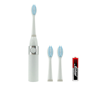 Brosse à dents électrique rechargeable pour voyages internationaux, étanche IPX7, poils moyens, fonctionne avec des piles universelles pour adultes