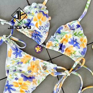 Fabricante de Bikinis, Diseño de Alta Calidad, Traje de Baño de Nailon Reciclado Estampado Personalizado para Mujer - Product Image 6