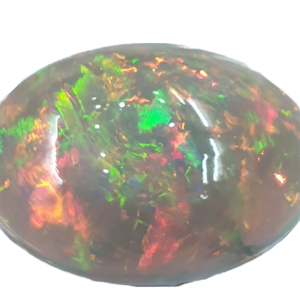 Opale naturelle éthiopienne noire, cabochon ovale, pierre précieuse multicolore, 3,25 carats, qualité AA, troisième qualité - Product Image 1