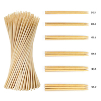 Brochettes en bambou jetables durables à finition naturelle pour kebab, série 150-350 mm, bâtonnets de barbecue en bambou, usine