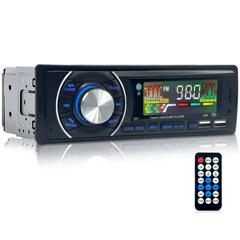 Pemutar MP3 mobil Stereo Bluetooth, Radio Audio mobil 1din, penerima FM 12V, pengisian daya telepon AUX USB kartu TF di dasbor Kit