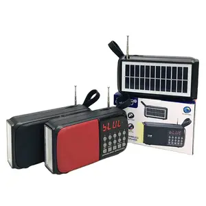 Nns S180S Portable Digital Lcd Display Am Fm Sw Radio Led Flashlight 2 In 1 Wireless Speaker With Solar Charger