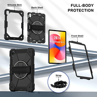Étui antichoc Armor pour Huawei MatePad SE 11 2024 avec support rotatif à 360°, dragonne et bandoulière, bicolore OEM ODM