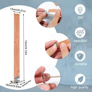 Mèche de bougie en bois de Type dentelle élégante 13x130mm mèche en bois <span class=keywords><strong>ondulé</strong></span> avec Base en métal - Product Image 4