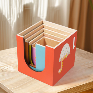 มอนเตสซอรี่ของเล่นไม้สำหรับเด็กรูปสัตว์หอคอยซ้อนเกมแฟลชการ์ดเพื่อการศึกษาอื่นๆจับคู่เป็นของขวัญสำหรับเด็กผู้ชายเด็กผู้หญิง - Product Image 5