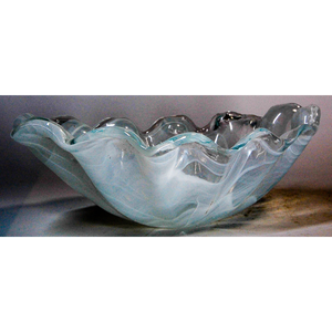 Jarrón de Vidrio Italiano de Alta Calidad en Forma de Barco para Decorar tu Hogar y Cualquier Habitación, con una Longitud de 27 cm en Color Blanco - Product Image 2