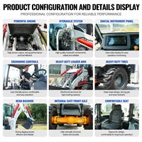 CE EPA 4x4 Baggerlader Mini-Traktor Frontlader Bagger Diesel-Radlader für Bau und Landwirtschaft
