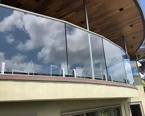 스테인레스 스틸 난간 및 난간 U 채널 frameless 강화 유리 난간 발코니 울타리 난간 - Product Image 3