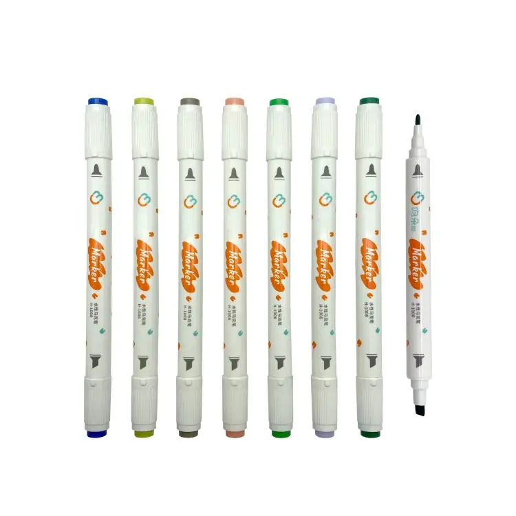 Promotion non-toxic dual tip stationary washable painting markers water based ink watercolor pen with custom logo