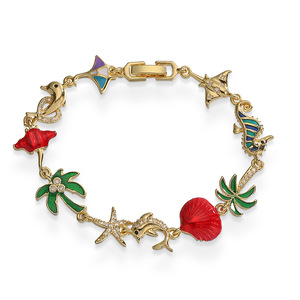 Gioielli estivi placcati in oro 18K Manta alberi di cocco cavallucci marini <span class=keywords><strong>bracciale</strong></span> a catena <span class=keywords><strong>con</strong></span> zirconi alla moda braccialetti di animali marini - Product Image 5