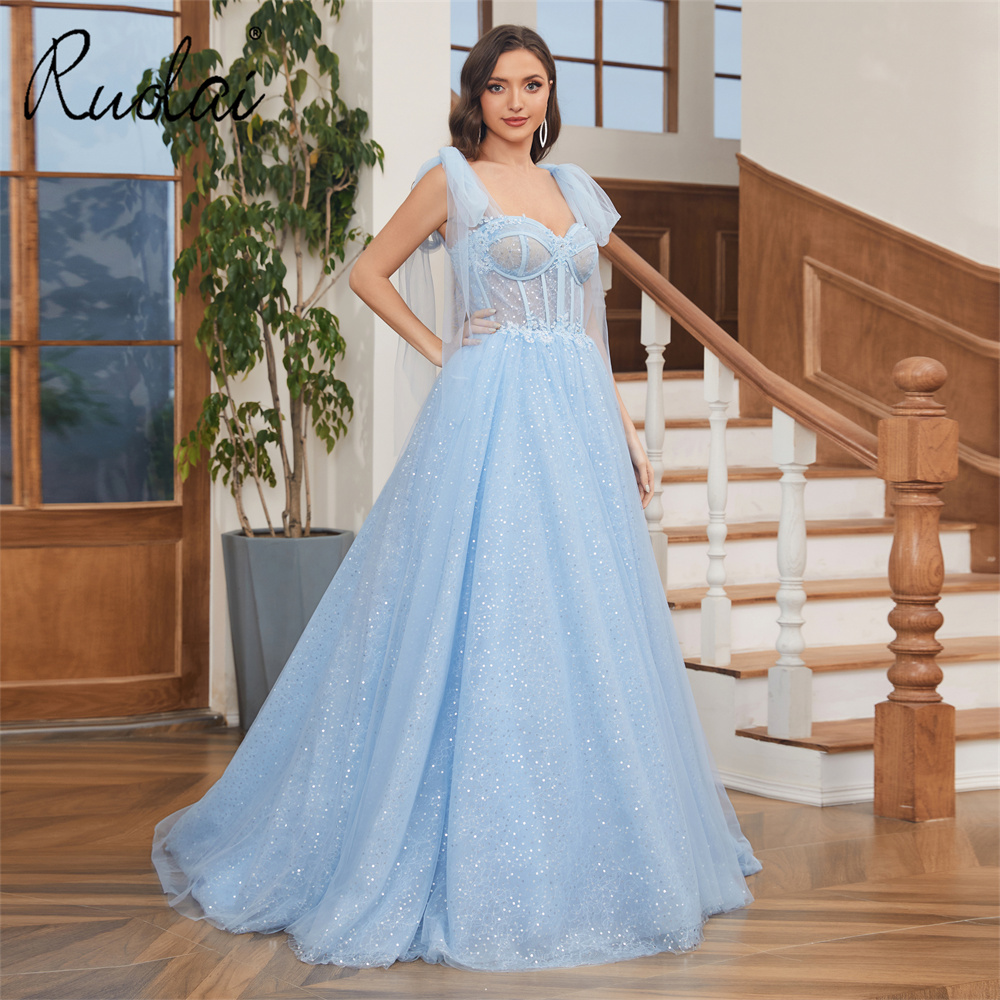 Lace Evening Dress Real Sample - V-Neck Floor-Length Ball Gown