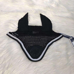 Voile anti-mouches équestre durable avec protection du visage et des oreilles du cheval, tissu tricoté, couleur et logo personnalisables - Product Image 1