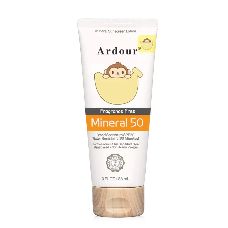 Private Label Crianças Protetor Solar Creme Para O Bebê Proteção Solar SPF 50 Crianças Sunblock Rosto Corpo Cuidados Com A Pele Bebês Sun Loção