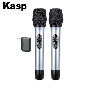 Kasp G11B 2.4G microfoni palmari dinamici Wireless in metallo XLR ricevitore ricaricabile sistema Plug-and-Play fase Karaoke personalizzato - Product Image 1