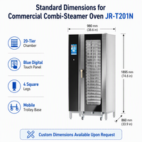Four combiné commercial, machine de cuisson combinée pour cuisine, four commercial, équipement de restauration durable pour usage en cantine