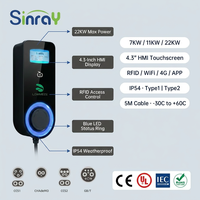 Chargeur domestique intelligent pour véhicules électriques 7KW 11KW 22KW Type 1 Type 2 WiFi 4G RFID APP Plug & Play 32A IP54 Équipement de recharge AC pour voitures électriques