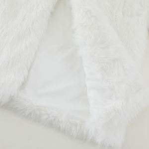 Abrigo esponjoso de talla grande personalizado para mujer, abrigo de piel sintética blanca, Chaqueta larga de piel sintética - Product Image 2