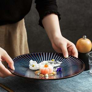 Portata Moderna Per <span class=keywords><strong>La</strong></span> Cena Piatto <span class=keywords><strong>Da</strong></span> Barocco <span class=keywords><strong>Di</strong></span> Lusso Nordica Rotonda Servizio Floreale Design Con Piume Unico Piatti In Rame - Product Image 4