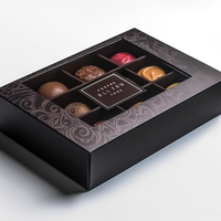 Boîtes de chocolat imprimées en boîte magnétiques en carton de luxe recyclables Boîte de bonbons alimentaires en plastique transparent