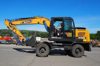 Excavatrice sur chenilles Sany SY155W d'occasion, 90% neuve, pour travaux de terrassement, avec moteur et boîte de vitesses Isuzu, en vente à prix réduit