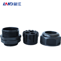 Passe-câble industriel étanche à trois trous en nylon noir, fileté M/PG/G, IP68 CE ROHS, pour câble basse tension
