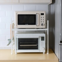 Estante de Cocina de 2 Niveles para Horno de Microondas, Retráctil y Expandible, con Ganchos