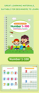Cuaderno de Caligrafía Reutilizable, <span class=keywords><strong>4</strong></span> Piezas, Cuaderno Mágico para Practicar Inglés, Cuaderno de Caligrafía, Cuaderno de Impresión para Niños - Product Image 2