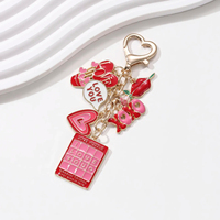 Porte-clés en alliage émaillé rose bonbon en forme de ballon, breloque lèvres roses, bijou d'amour pour couple, pendentif de sac, accessoires de mode DIY