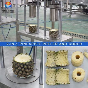 Yarı otomatik ananas işleme makinesi Set ananas kafa kuyruk kesici, soyma ve Coring, Bit dilimleme makinesi - Product Image 3