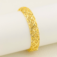 Bracelet floral en cuivre plaqué or 24 carats Z H Vintage, style géométrique ajouré de Dubaï, bijoux arabes tendance pour femmes, vente en gros