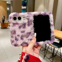 Étui de luxe 3D mignon et confortable en fausse fourrure léopard pour iPhone 18 Duo – Housse de protection chaude pour téléphone portable
