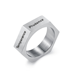 Personalidad multifacética digna de Instagram, distante y con un toque de los siete pecados capitales y las siete virtudes, anillos de acero de titanio, unisex. - Product Image 5