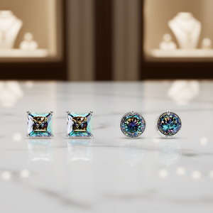 ต่างหูเงินแท้ 925 ดีไซน์คลาสสิค ประดับคริสตัลควอตซ์สีรุ้ง ทรงเรขาคณิตสี่เหลี่ยม สำหรับผู้หญิง สวมใส่ได้ทุกวัน - Product Image 2