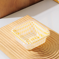 Boîte d'emballage carrée, boîte d'emballage en plastique transparent jetable, boîte de rangement pour dessert tiramisu, boîte à gâteau tiramisu