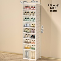 Meuble de rangement pour chaussures de salon, en plastique écologique, multi-niveaux, pliable, sans installation requise