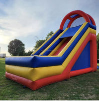 Toboggan aquatique gonflable commercial en PVC et mur d'escalade avec piscine amovible 7x3m, installation facile - Offre spéciale