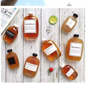 Venta al por mayor 100 mL Botella de vidrio vacía para jugo 125 ml 250 ml 350 ml 500 ml Leche Café Té Botella de vidrio para beber con tapa de seta - Product Image 4