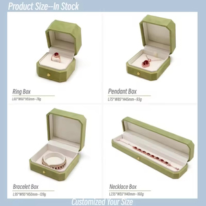 Wholesale Square Bangle Jewelry Packaging Set <b>Box</b> Simple Luxurious Modern <b>Ring</b> Pendant Bracelet Matcha Green Fine Gift Boxes - Product Image 6