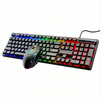 Clavier et souris filaires Km2025, best-seller, connectés directement, clavier en silicone, ensemble deux couleurs, 104/105/107 touches rétroéclairées
