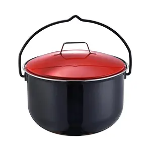 荷兰烤箱烹饪锅汤和带盖和勺子的锅，用于厨房配件烹饪工具炊具套装铸铁纸箱