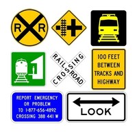 Ensemble de panneaux de signalisation de passage à niveau en aluminium réfléchissant, panneaux d'avertissement ferroviaire/RAILROAD CROSSING/panneaux de sécurité routière d'urgence