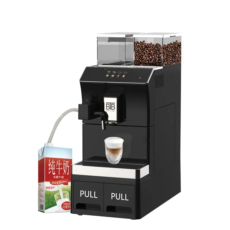 Btb Commercieel Kantoor Gebruik Volautomatische Koffiemachine Met Melkopschuimer Espresso Koffiezetapparaat Machine Met Grinder