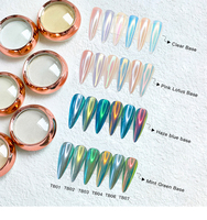 Poudre de vernis à ongles solide de haute qualité, effet aurore, 6 couleurs, pigment clair de lune, poudre liquide effet miroir aurore, chrome pour ongles
