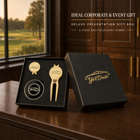 Kit d'accessoires de golf 3 pièces avec outil de réparation de divots et marqueur de balle, coffret cadeau pour promotion de club ou tournoi