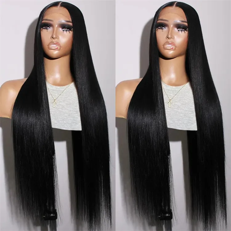 Wholesale Wigs 100 human Hair Vendors  Brazilian Hair 13x4 Straight Frontal Wig Full Lace Front Virgin 40 Inches Straight Wig