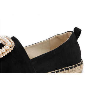 2023 Design personalizzato di fabbrica Super <span class=keywords><strong>espadrillas</strong></span> per le donne scarpe da pescatore con testa in <span class=keywords><strong>paglia</strong></span> di cristallo con chiusura quadrata a diamante - Product Image 3