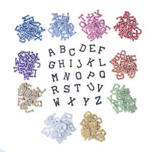 Patch brodé thermocollant mini lettre colorée de 2 cm de hauteur - Product Image 1