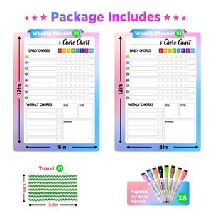 Pizarra Blanca Reutilizable con Imán para Niños, Adolescentes y Adultos, Tabla de Responsabilidades para Refrigerador - Product Image 2