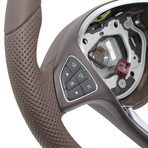 Volant modifié en cuir marron pour Mercedes Benz C GLC E S CLS <span class=keywords><strong>AMG</strong></span> Zc-213-p1 - Product Image 6